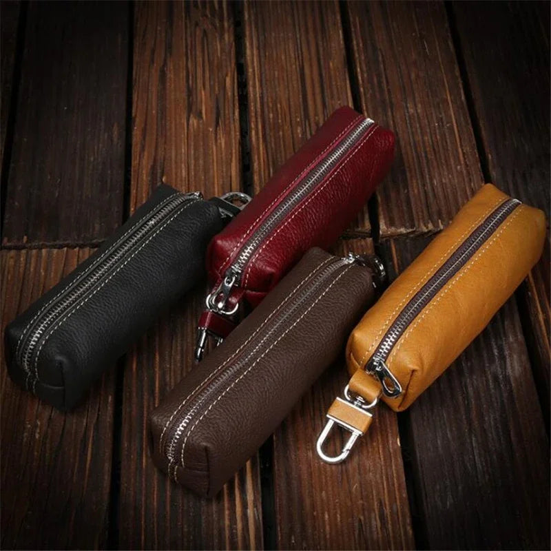 Genuine Cow Leather Key Wallet For Men And Women Compact