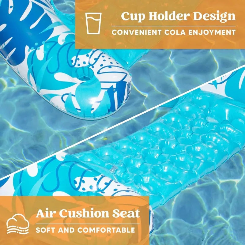 JOYFY Inflatable Pool Chair Float Hammock Compact Beach Summer Fun