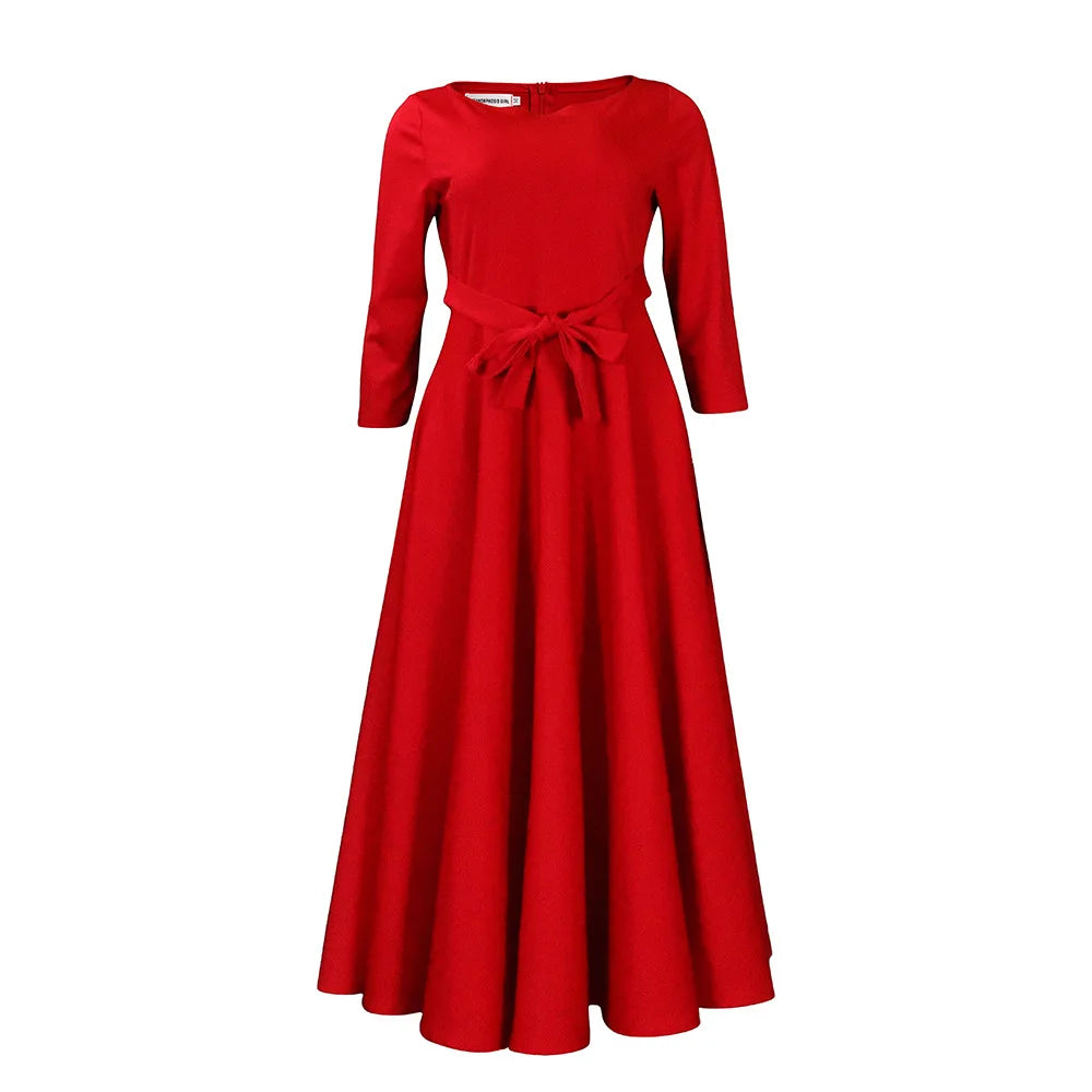 Women Summer Tie Waist Long Maxi Comfortable Casual Print Dress