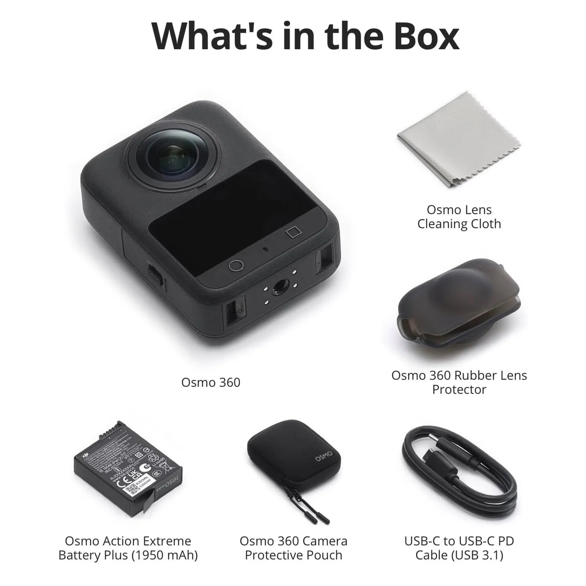 Open Box-DJI Osmo 360 Camera Standard Combo 1-Inch 360° Imaging Native 8K Video 105GB Storage 120MP Photo 100-Min 8K Recording 360 Action Camera