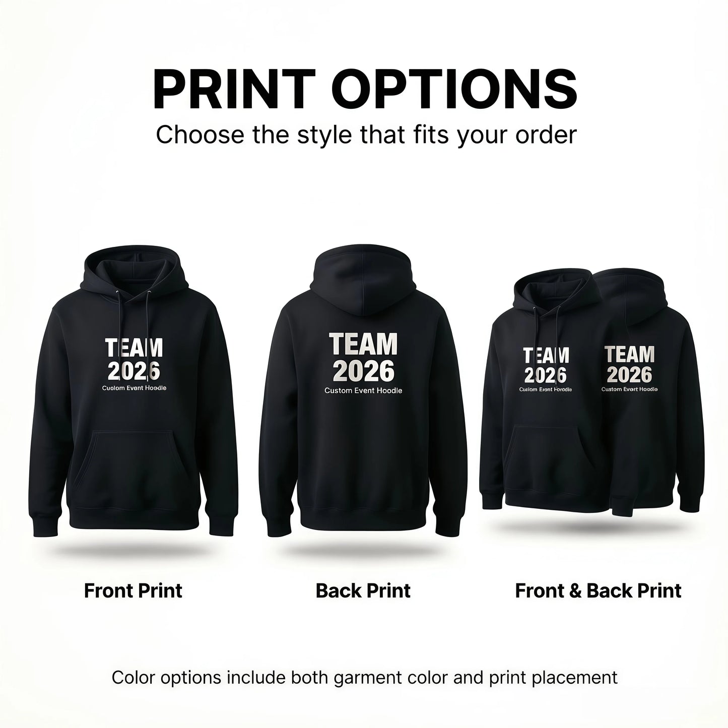 Custom Hoodie Personalized Unisex Pullover | Photo Logo Text Print Front & Back | Gift for Family Couples Teams