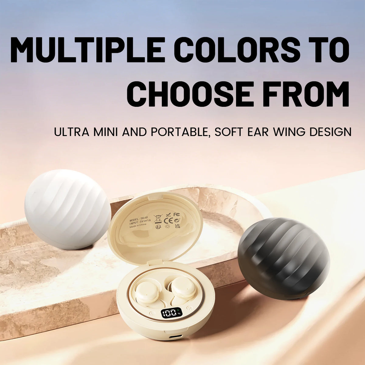 SHUKE Bluetooth Sleep Earbuds With Noise Cancellation For Side Sleepers