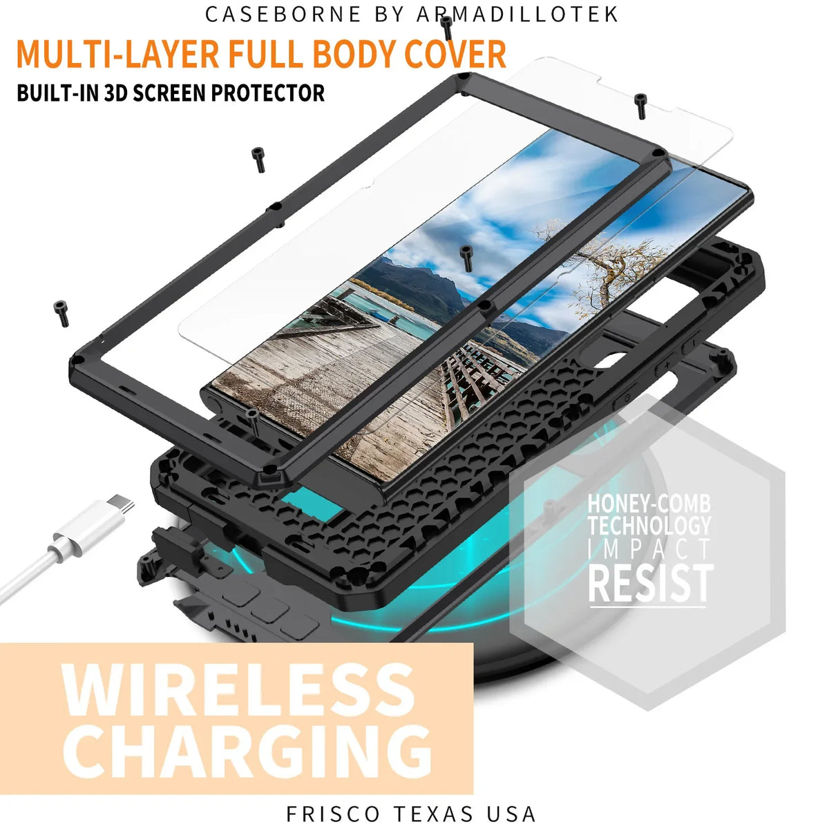 Rugged Protective Case With Kickstand For Samsung Galaxy S22 Ultra