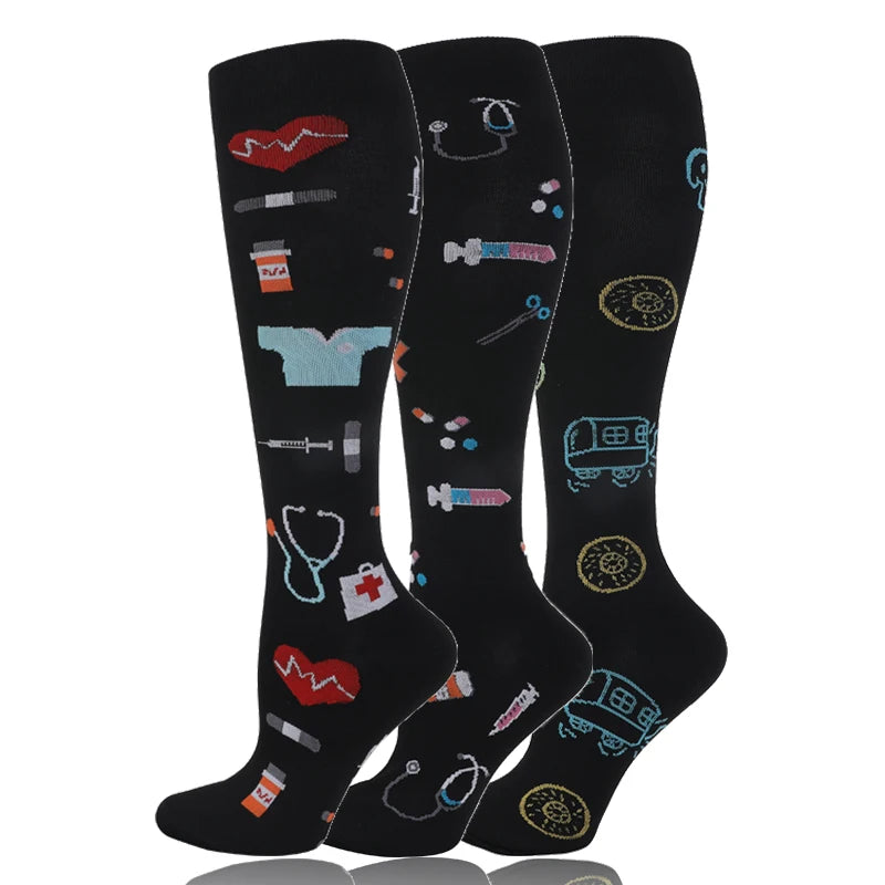 Compression Socks 30mmHg Unisex Three Pairs Knee High Pack