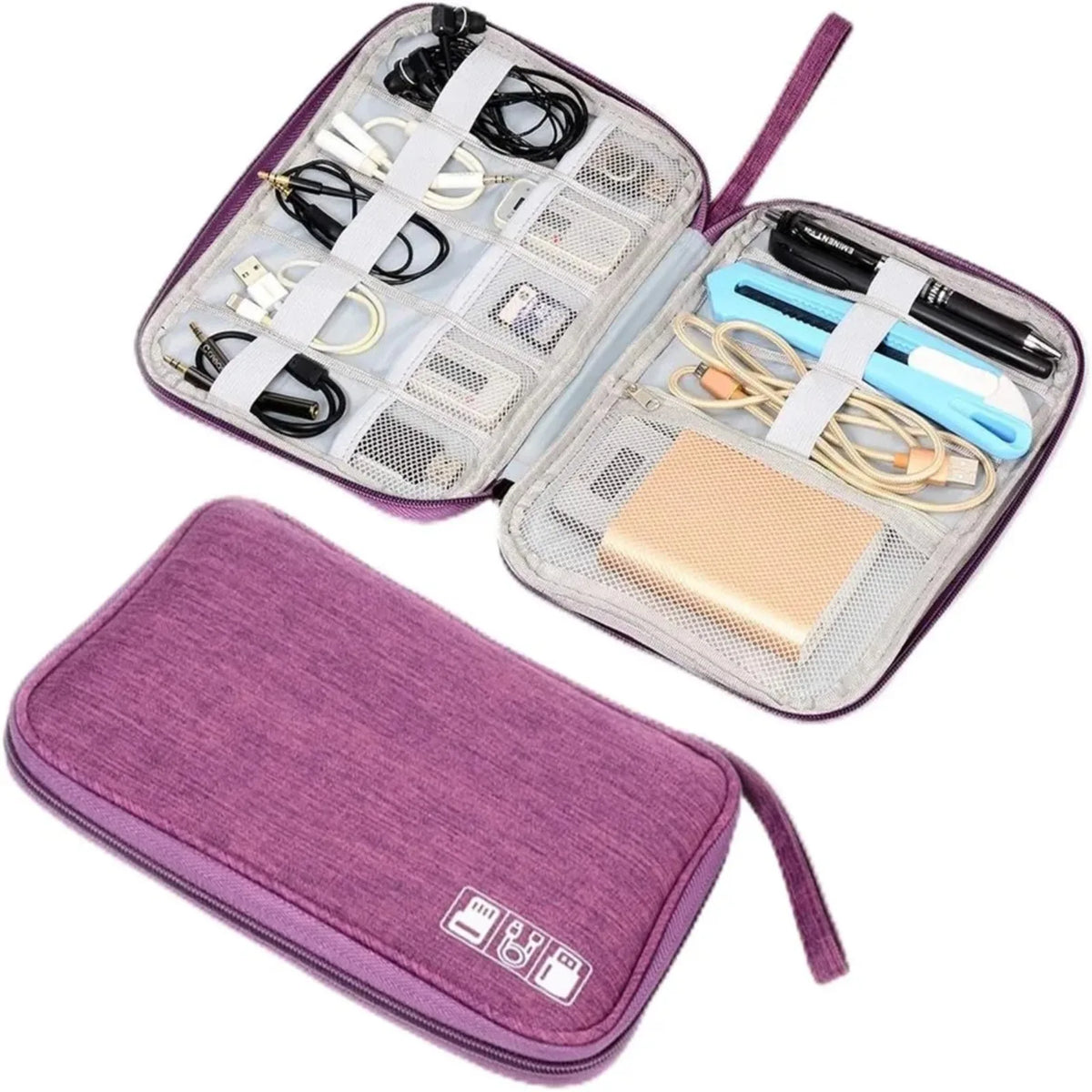 Waterproof Electronics Organizer Bag for Cables and Travel Accessories