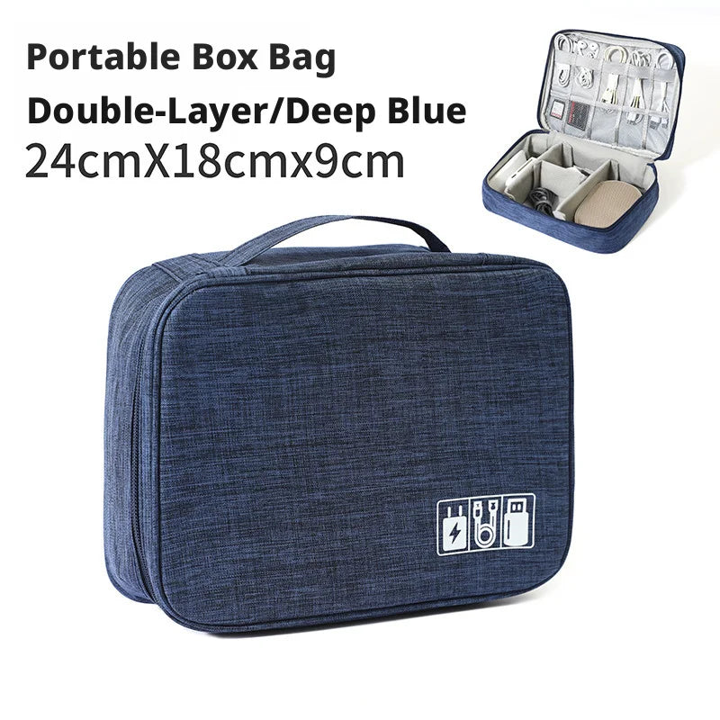Portable Multi Layer Digital Storage Bag Cable Organizer for Travel
