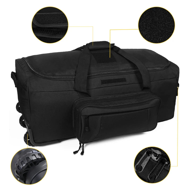 Q Tactical Rolling Duffel Bag for Camping Hiking Travel Luggage