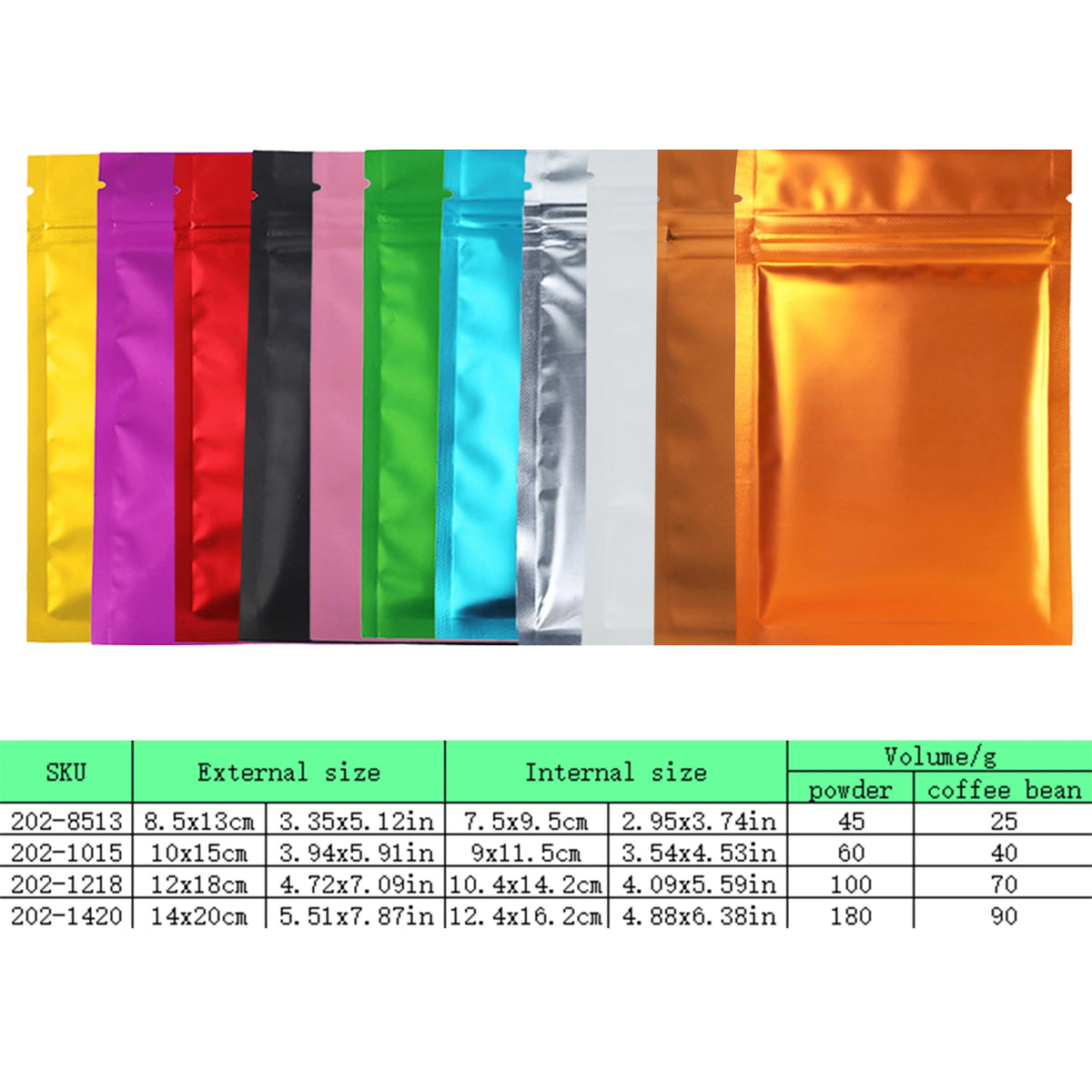 VoluPack Self Seal Food Storage Pouches Heat Seal Mylar Bags