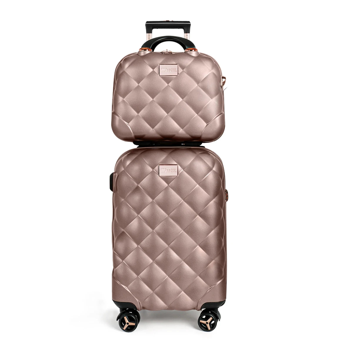Hard Shell Luggage Set 20in+14in Airline Approved PP Durable Lightweight Expandable Suitcase for Traveling 14inch Makeup Case