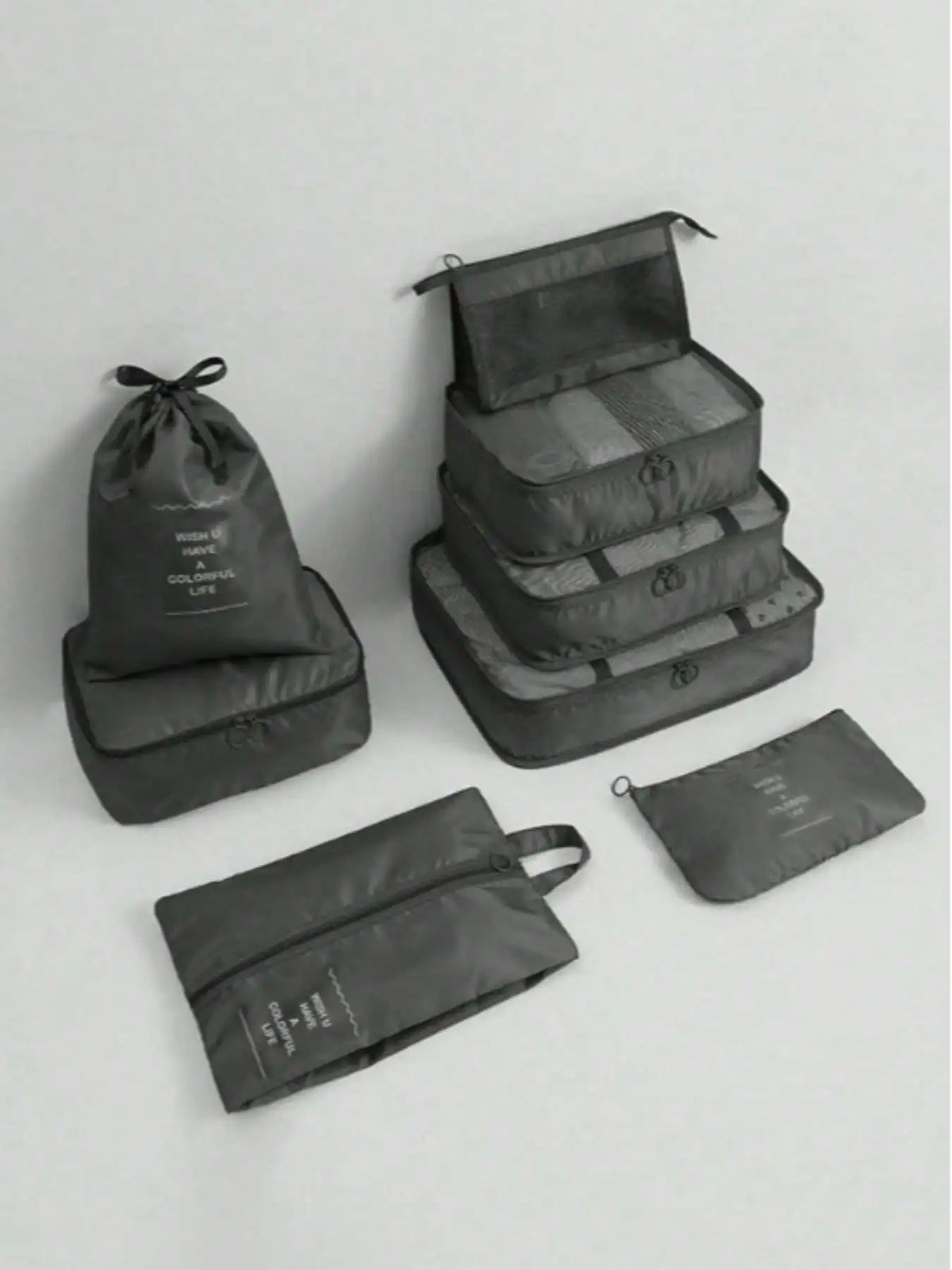 Premium Travel Packing Cubes Set With Mesh Compression Bags