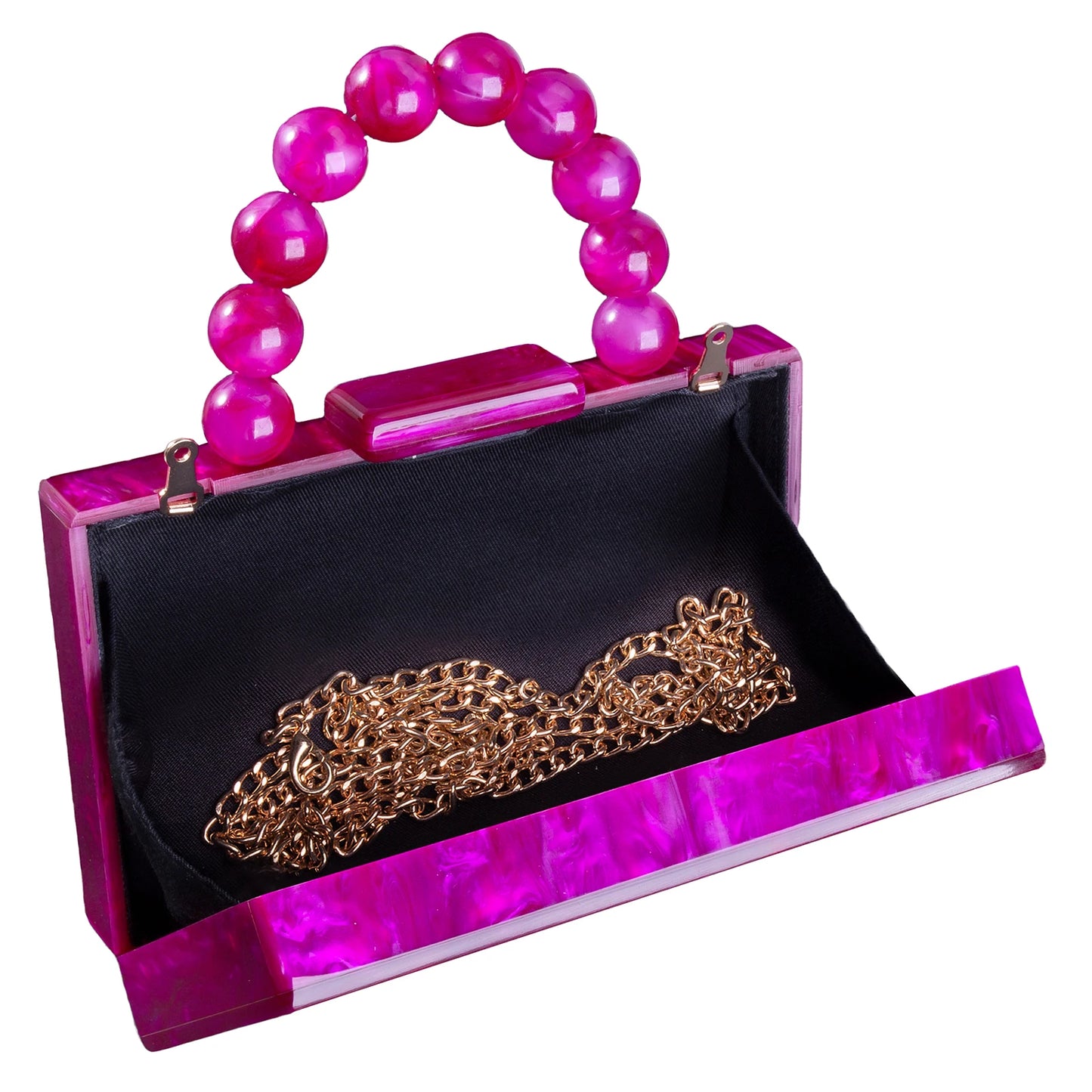 Luxury Acrylic Marble Box Clutch Bag Chain For Party Wedding