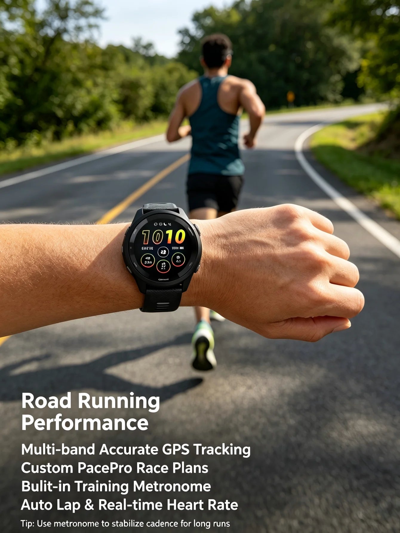 Garmin Forerunner 265 GPS Running Smartwatch Advanced Training Heart Rate