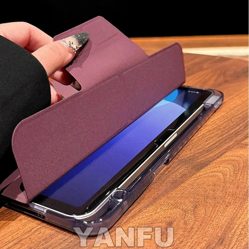 For Samsung Galaxy tab S10 Lite S9 FE 10.9 A9 PLUS 11 Smart Cover tab S7 fe S8 S10 PLUS 12.4 13.1 With Y-Shaped Fold Clasp Funda