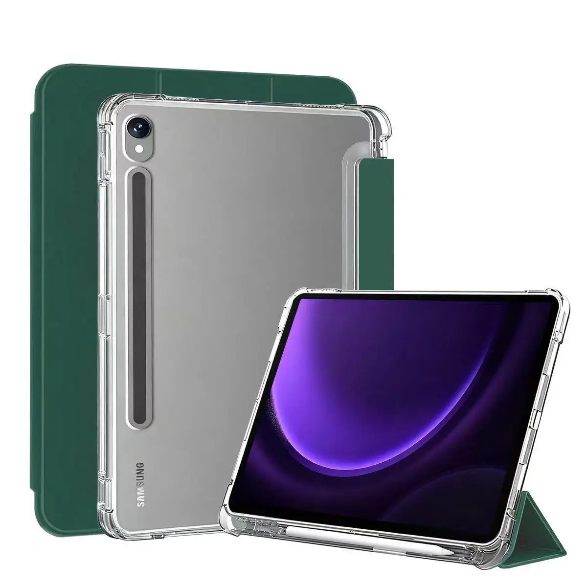 For Samsung Galaxy Tab S9 FE S10 Plus S9 S8 S7 Plus FE 12.4 11 Case Matte Transparent Back Cover Tab A11 A9 Plus 11 S Pen Holder