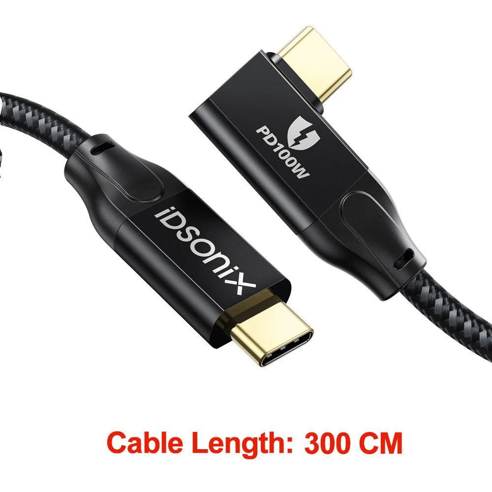 iDsonix USB C Extension Cable Nylon Braided USB C Extender Support 4k@60Hz/100W Fast Charging Type C 3.2 Gen2*2 Extension Cable