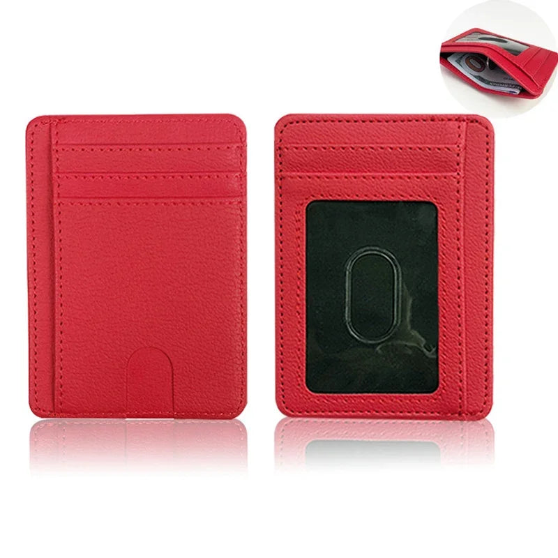 RFID Blocking Wallet Men ID Credit Card Holders Pu Leather Carbon Fiber Minimalist Wallets Male Thin Slim Smart Card Holder Case