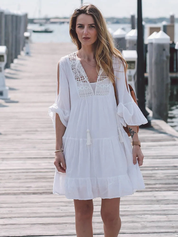 Boho Lace Bikini Cover Up Dress For Women Swimwear