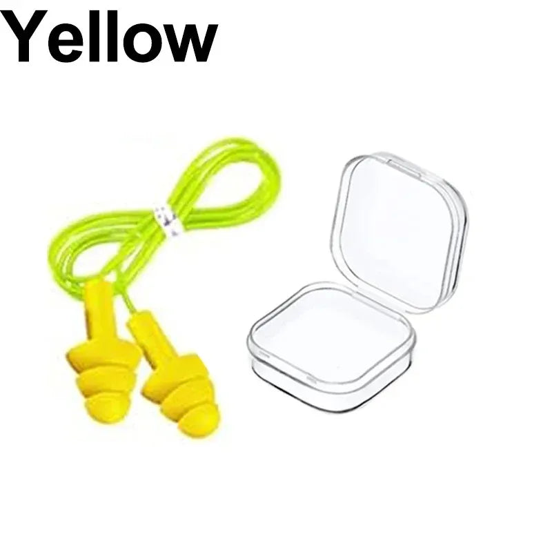Silicone Corded Ear Plug Protector Anti Lost Reusable Hearing Protection Noise Reduction Safe Swimming Work Earplugs With Rope