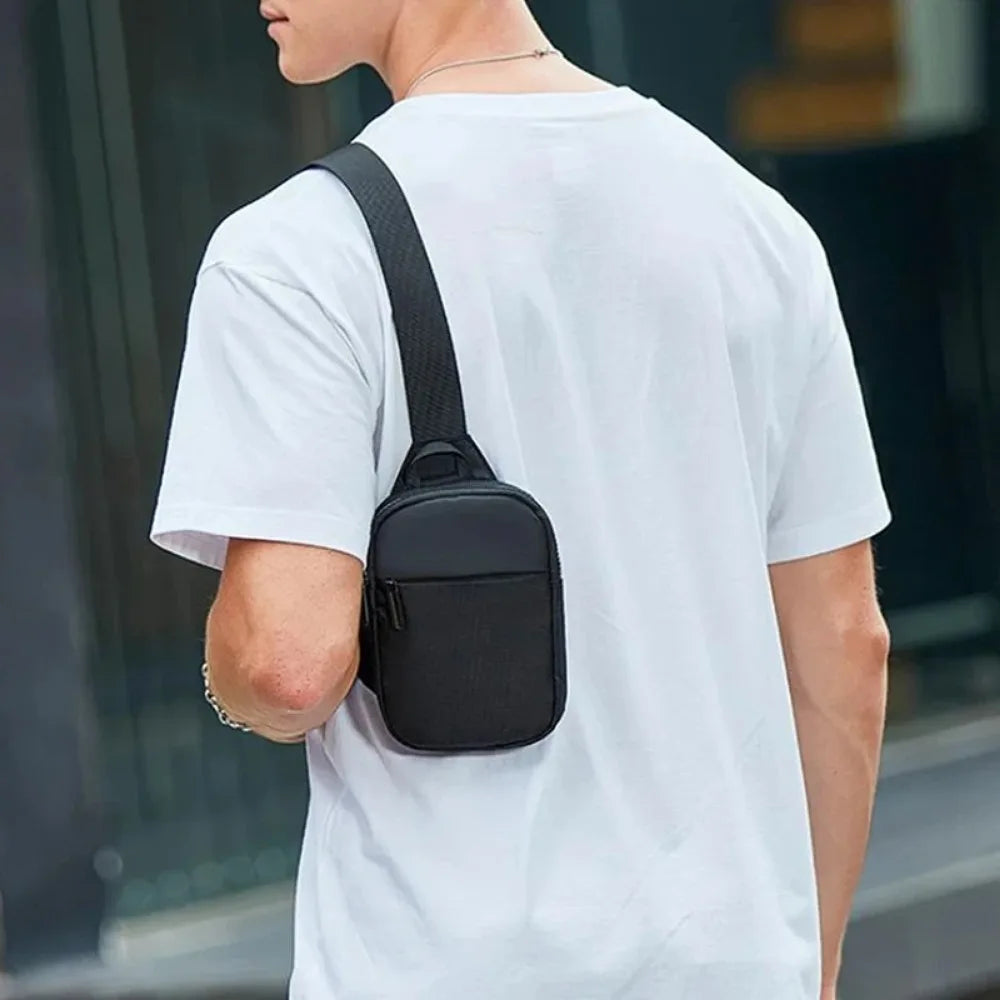 Mini Chest Bag for Men Women Casual Sling Shoulder Crossbody Pack Nylon Waterproof for Outdoor Running Cycling Travel Phone 2026