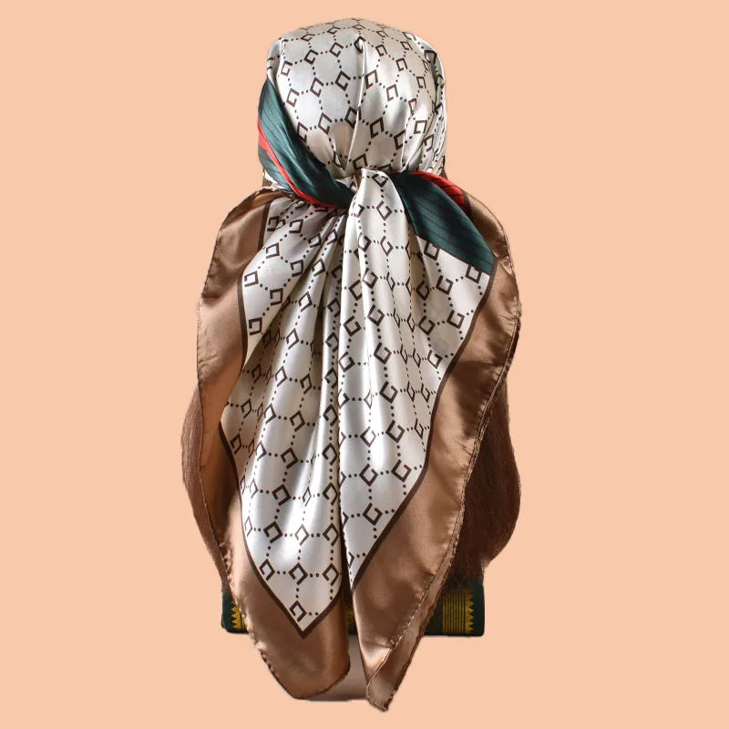 YWQLWJ Women Summer Beach Satin Square Scarf Versatile Fashion Accessories