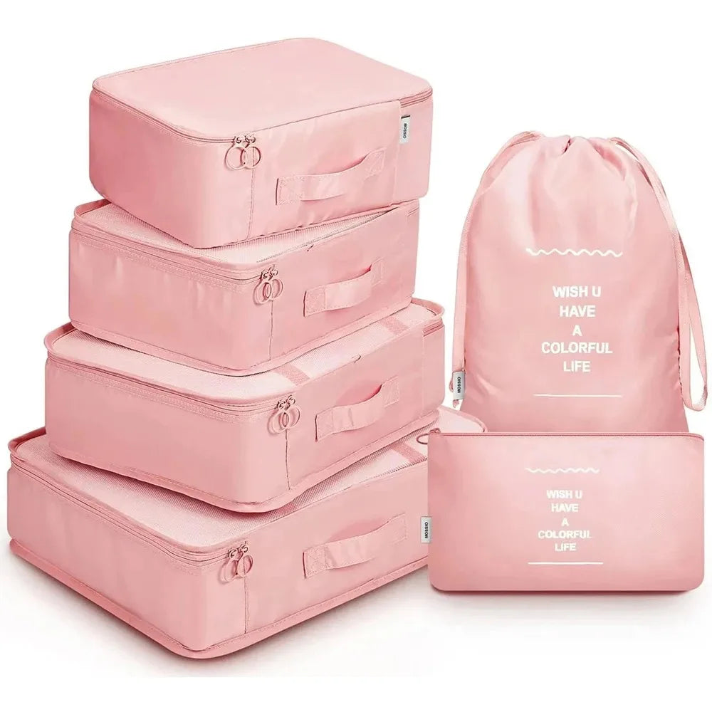 Travel Luggage Organizer Bags for Clothes Shoes and Packing Cubes