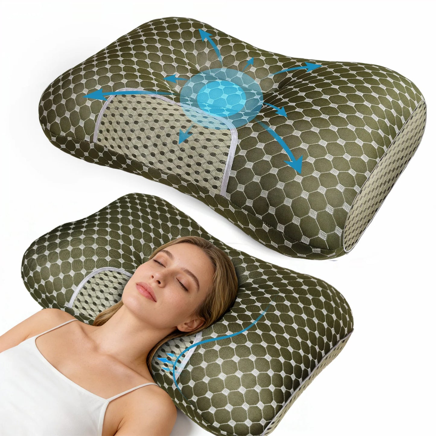 Couples Soft Knit Neck Massage Pillow With Adjustable Ergonomic Design