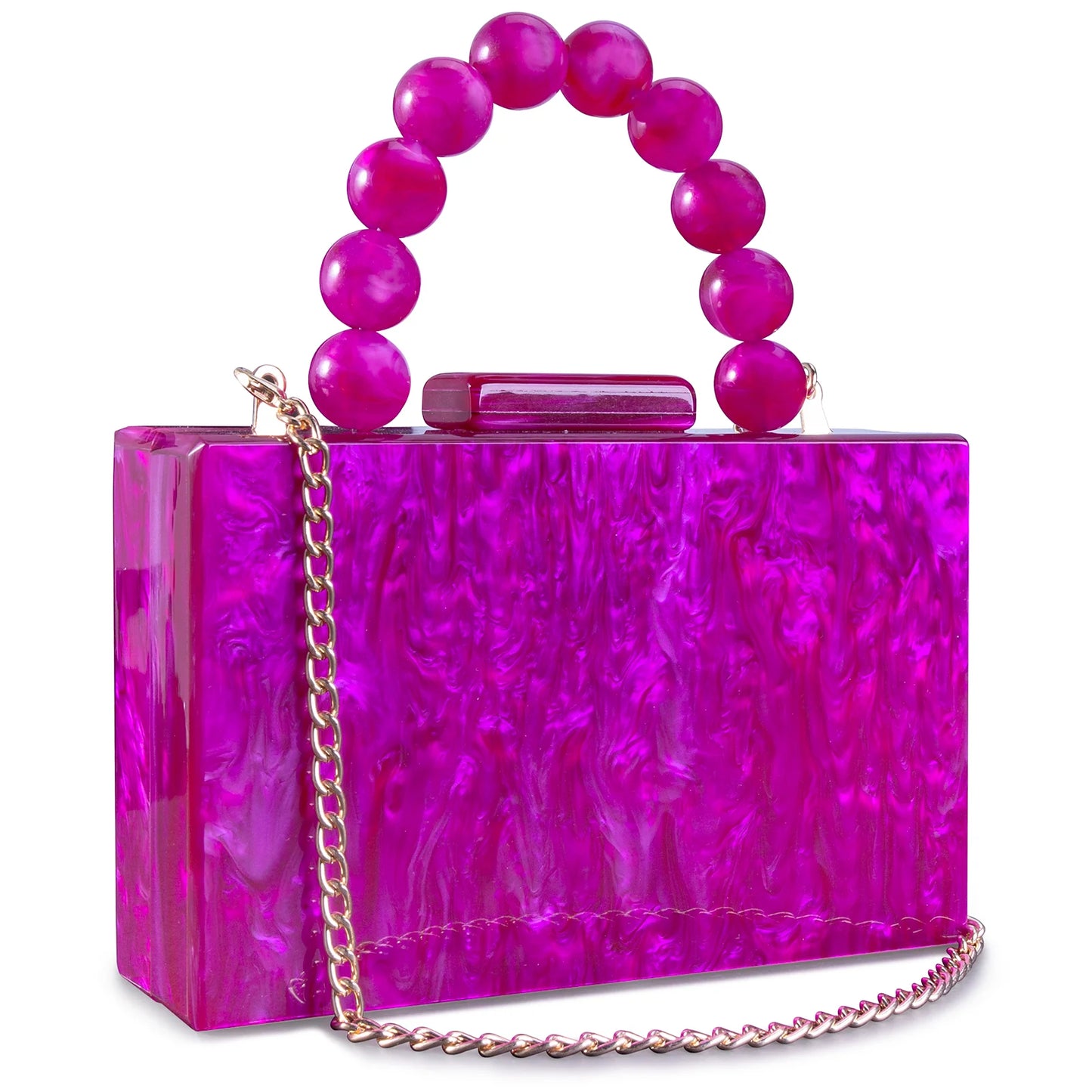 Luxury Acrylic Marble Box Clutch Bag Chain For Party Wedding