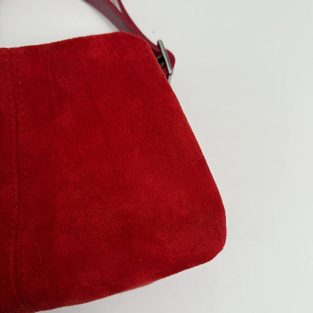 Women Faux Suede Crossbody Bag with Adjustable Strap Drawstring Top Handle Bag Shoulder Handbags for Travel Winter Fall