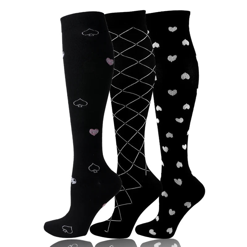 Compression Socks 30mmHg Unisex Three Pairs Knee High Pack