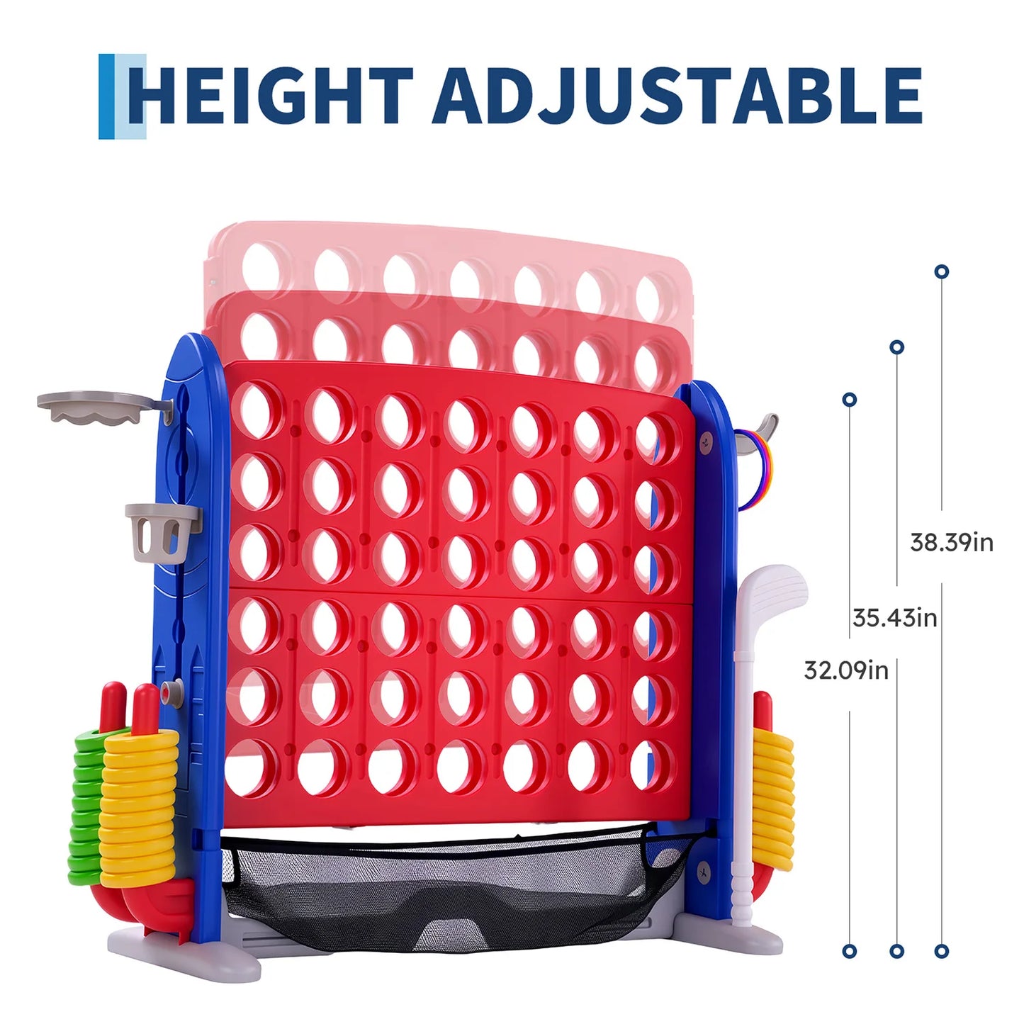 Giant Connect Game Basketball Hoop Ring Toss Outdoor Family Playset