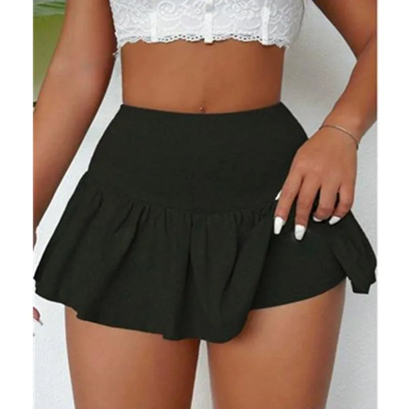 Women Quick-Dry Fitness Workout Skirt Athletic Tennis Skirt Pleated Yoga Skirts Running Skorts A-line High Waist Lined Shorts