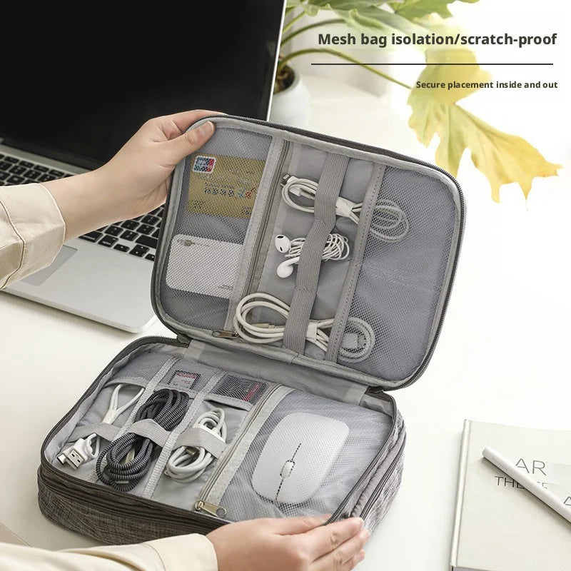 Portable Multi Layer Digital Storage Bag Cable Organizer for Travel