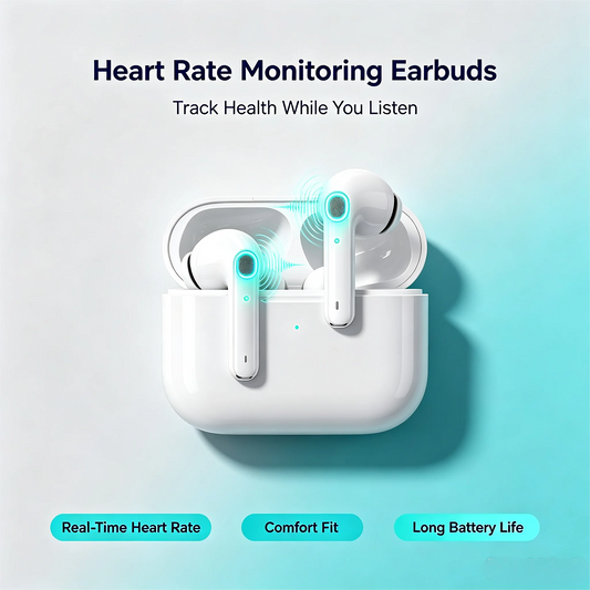 ZZLOVE Noise Cancelling Bluetooth Sport Earbuds With Heart Rate Monitor