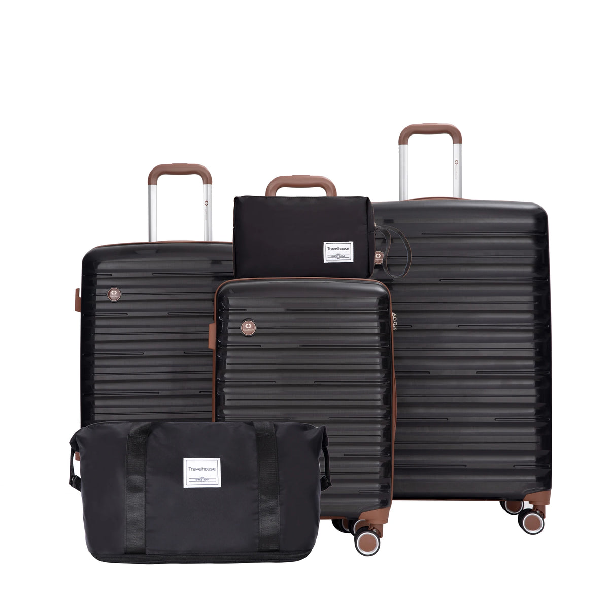 Travelhouse 5 Piece Hardcase Spinner Luggage Set With TSA Lock