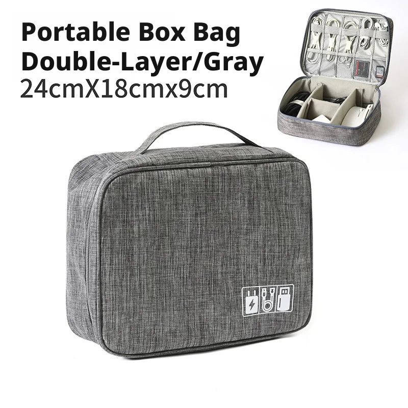 Portable Multi Layer Digital Storage Bag Cable Organizer for Travel