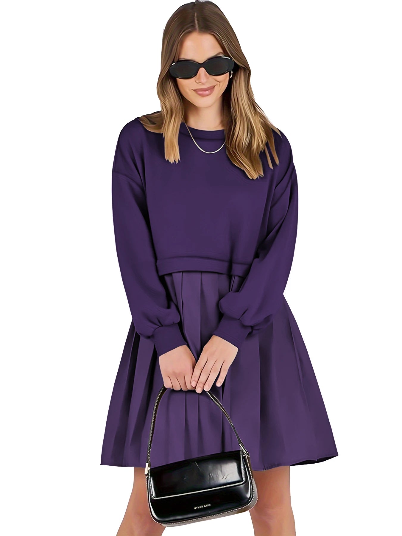 Plus Size Women Pleated Dress Fashion Comfortable Dress