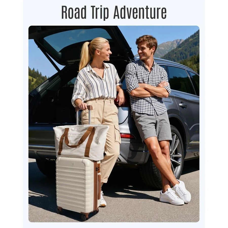 Carry-On Luggage Set With Wheels Expandable Hardside Lightweight