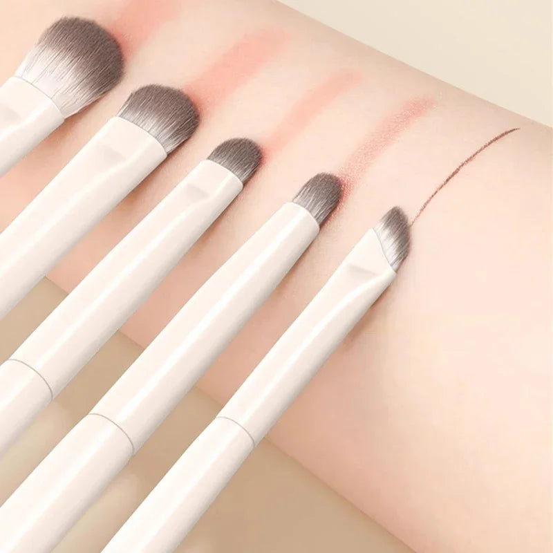 5/6/8/10pcs Natural Eye Makeup Brushes Set Detail Eyeshadow Brush Makeup Brush White Ultra Soft Eyeshadow Eyeliner Makeup 2026
