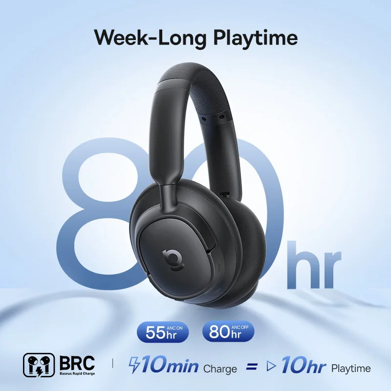 Baseus Adaptive Noise Cancelling Wireless Headphones With Hi Res LDAC Audio