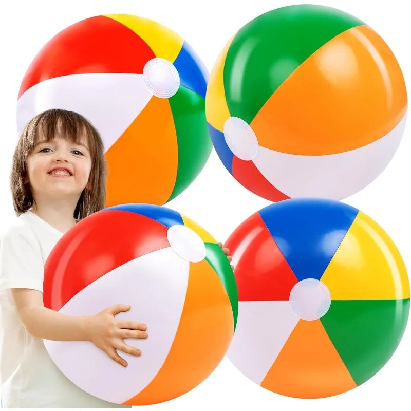 Joyfy 4 Pack Inflatable Beach Balls Outdoor Pool Party Toys