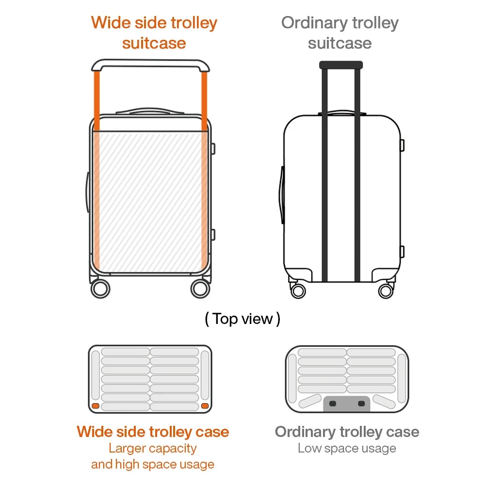 Mixi Hardside Patent Design Carry On Suitcase With Spinner Wheels