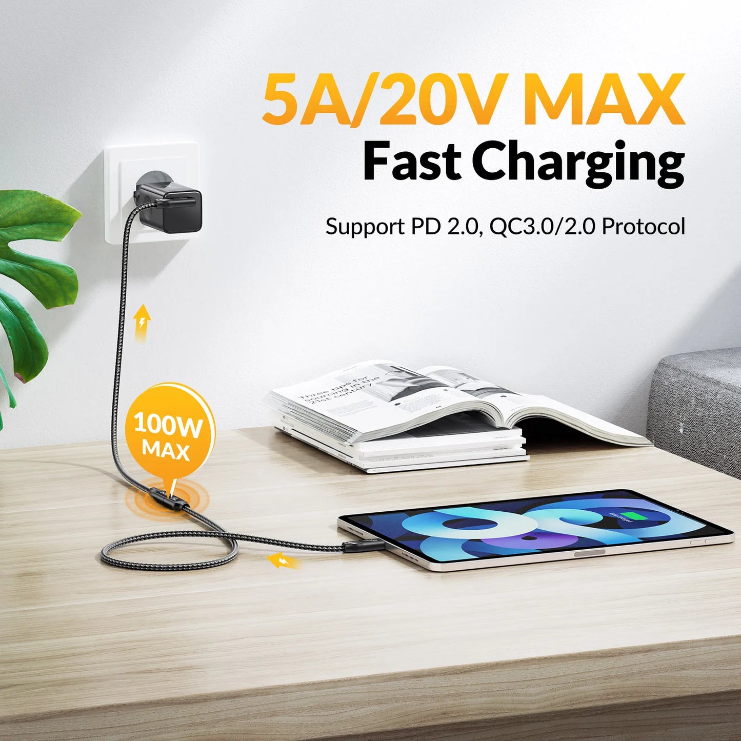 iDsonix USB C Extension Cable Nylon Braided USB C Extender Support 4k@60Hz/100W Fast Charging Type C 3.2 Gen2*2 Extension Cable