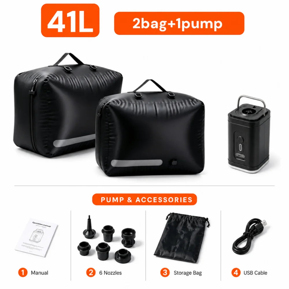 Fun Uncle Reusable Vacuum Compression Bags With Pump For Travel