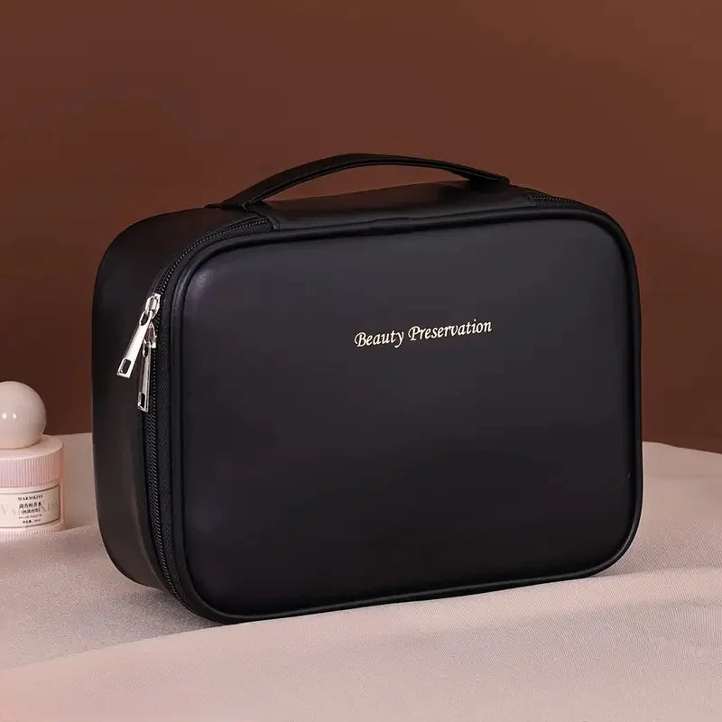 Waterproof PU Travel Cosmetic Bag With Organized Storage Divider