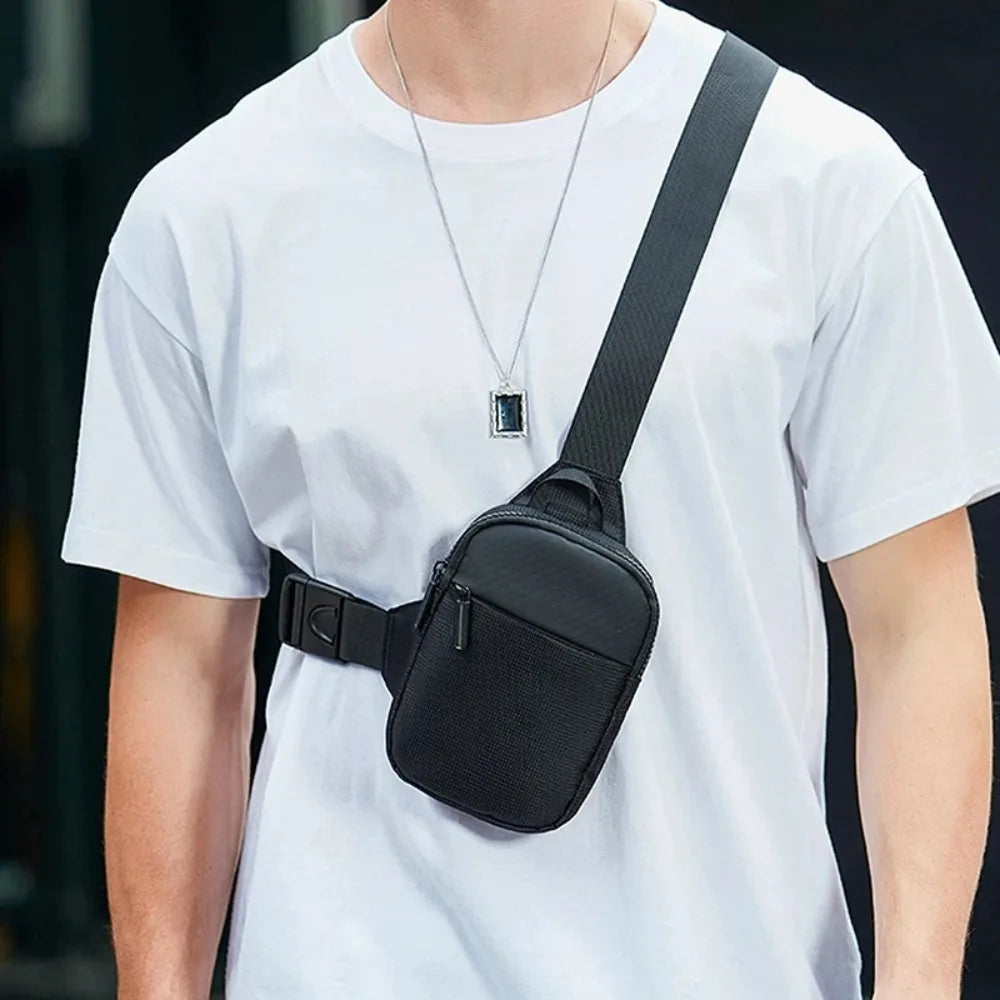 Mini Chest Bag for Men Women Casual Sling Shoulder Crossbody Pack Nylon Waterproof for Outdoor Running Cycling Travel Phone 2026