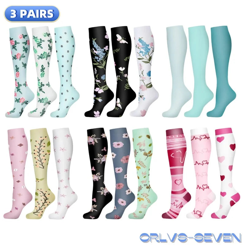 Compression Socks 30mmHg Unisex Three Pairs Knee High Pack