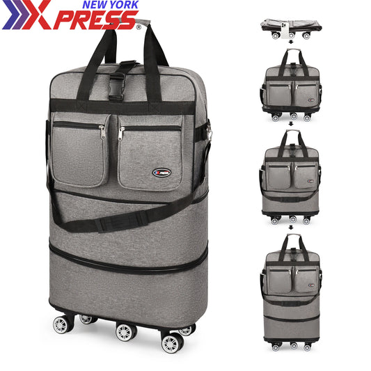Folding Travel Bag Luggage Compartment Swivel Wheel Storage Box Large Capacity Telescopic Luggage Bag Overnight Bag 30"/36"/40"