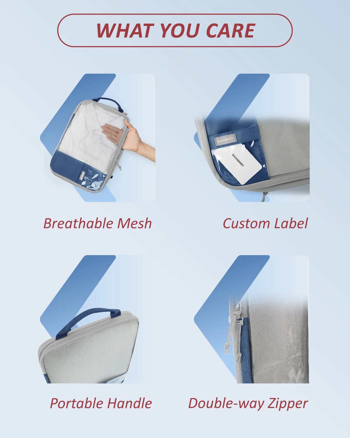 BAGSMART Compression Packing Cubes for Travel and Luggage Organization