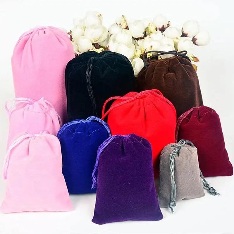 5/10Pcs Velvet Drawstring Bags Cloth Gift Bag Velvet Storage Pouch Velour Favors For Jewelry Wedding Party Candy Bag 5x7-15x20cm