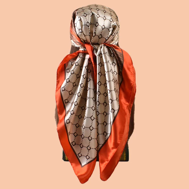 YWQLWJ Women Summer Beach Satin Square Scarf Versatile Fashion Accessories
